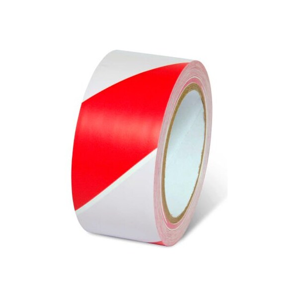 Top Tape And Label. Global Industrial Striped Hazard Warning Tape 2inW x 108L 5 Mil Red/White 1 Roll 670651RW - main
